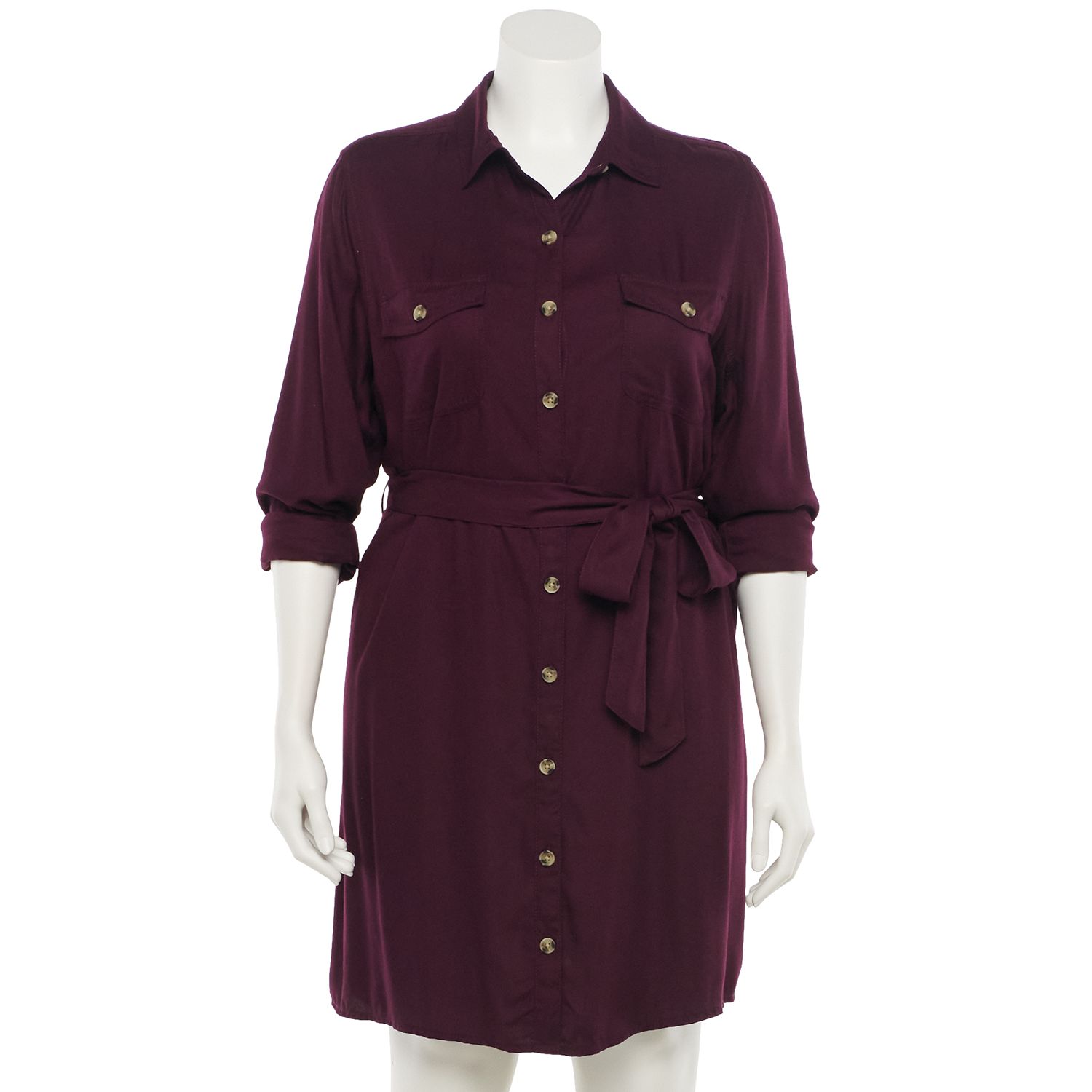 purple shirt dress