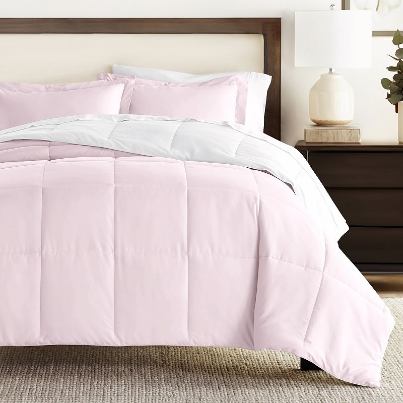 Home Collection Premium Down-Alternative Reversible Comforter Set, Pink, Ki