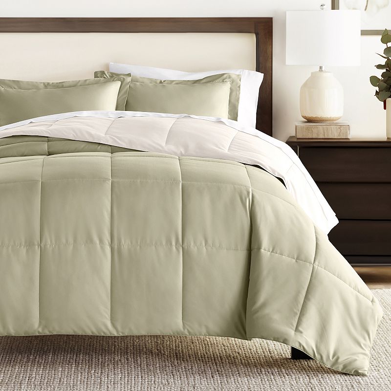 Home Collection Premium Down-Alternative Reversible Comforter Set, Green, T