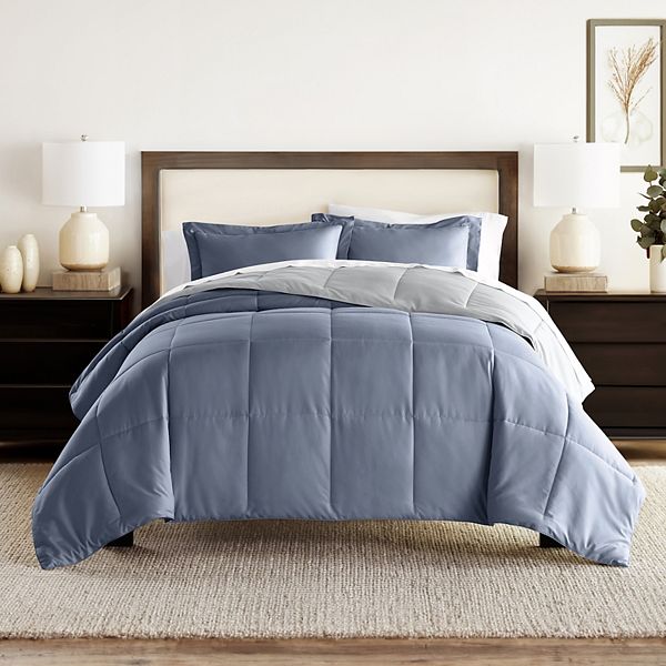 Home Collection Premium Down-Alternative Reversible Comforter Set - Stone And Light Gray (TWIN/TWNXL)