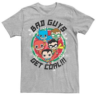 Men's DC Comics Justice League Bad Guys Get Coal Christmas Tee