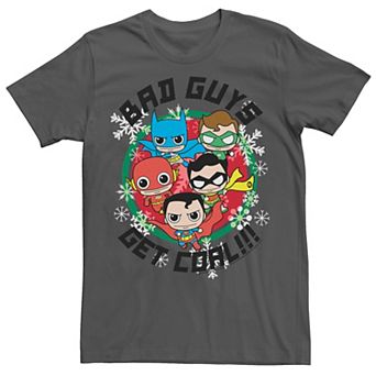 Men's DC Comics Justice League Bad Guys Get Coal Christmas Tee