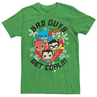 Men's DC Comics Justice League Bad Guys Get Coal Christmas Tee