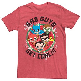 Men's DC Comics Justice League Bad Guys Get Coal Christmas Tee