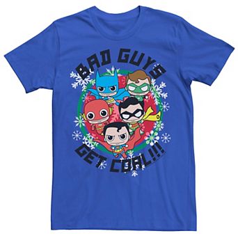 Men's DC Comics Justice League Bad Guys Get Coal Christmas Tee