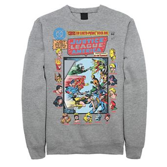Men's Justice League Crisis On Earth Vintage Cover Sweatshirt