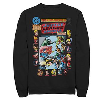 Men's Justice League Crisis On Earth Vintage Cover Sweatshirt