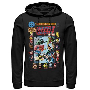 Men's Justice League Crisis On Earth Vintage Cover Hoodie