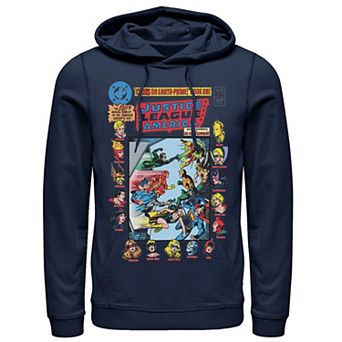 Men's Justice League Crisis On Earth Vintage Cover Hoodie