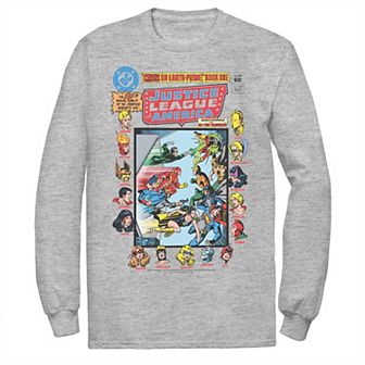 Men's Justice League Crisis On Earth Vintage Cover Tee
