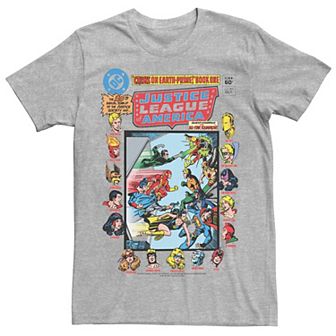 Men's Justice League Crisis On Earth Vintage Cover Tee