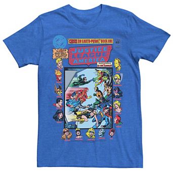 Men's Justice League Crisis On Earth Vintage Cover Tee