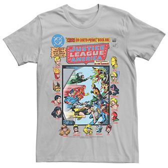 Men's Justice League Crisis On Earth Vintage Cover Tee