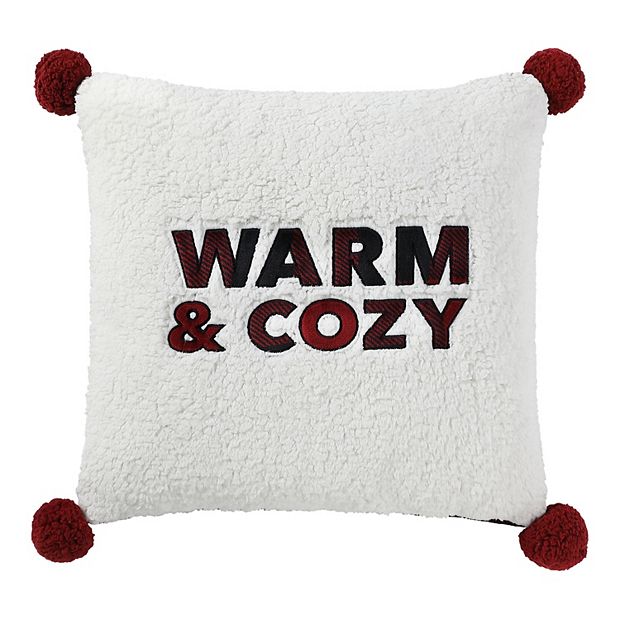 Cuddl Duds Warm Cozy Sherpa Embroidered Throw Pillow