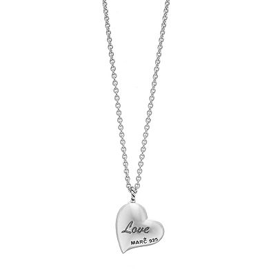 Lavish by TJM Sterling Silver Marcasite Heart Pendant