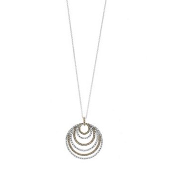 Lavish by TJM Sterling Silver White Topaz & Marcasite Wheel Pendant