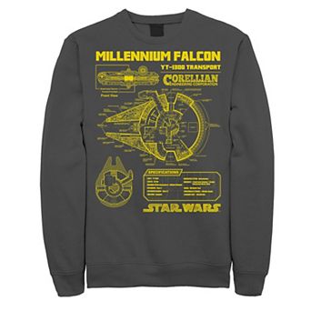 Men's Star Wars Gold Millennium Falcon Schematics Sweatshirt