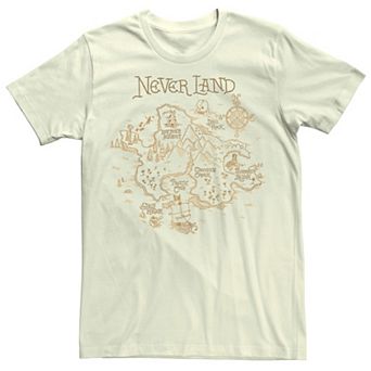 Disney's Peter Pan Never Land Map And Compass Men's Tee
