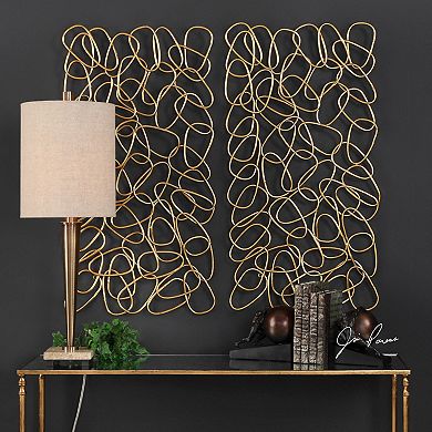 In The Loop Gold Finish Wall Art 2-piece Set