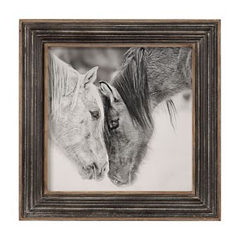 Black White Horses Framed Wall Art