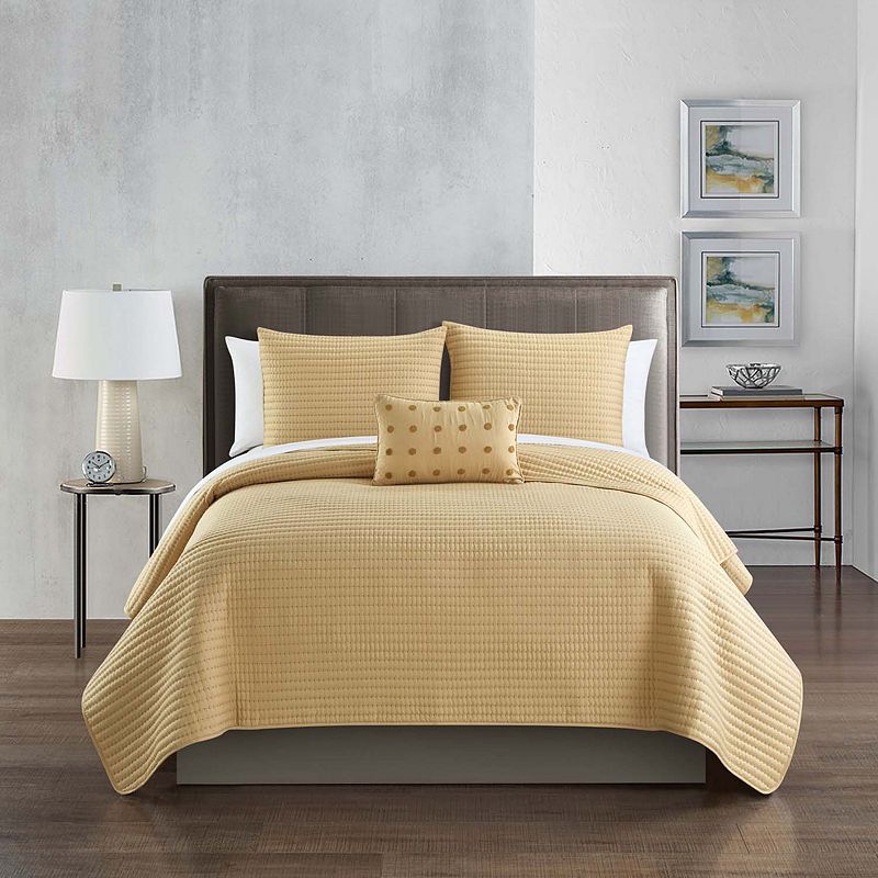 Chic Home Hayden 8-piece Quilt Set with Coordinating Pillows, Yellow, King