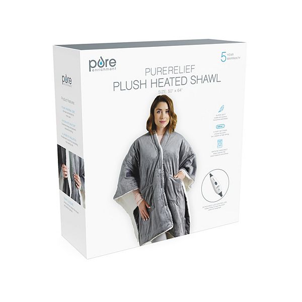 PureRelief® Plush Heated Throw Blanket