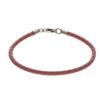 Lavish by TJM Braided Pink Leather Cord Bracelet