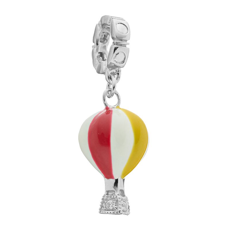 Lavish by TJM Sterling Silver Marcasite Hot Air Balloon Charm, Womens, Mul