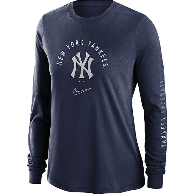 New York Yankees White Women's Double Hit Long Sleeve T-Shirt by Nike