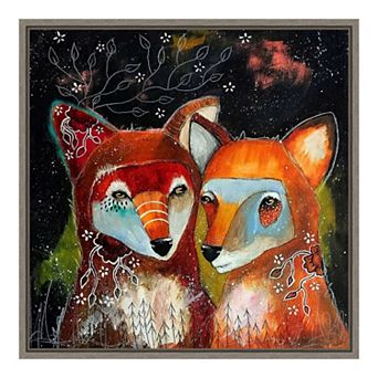 Amanti Art Home Is Wherever You Are Fox Framed Canvas Wall Art