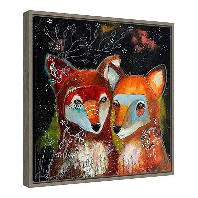 Amanti Art Home Is Wherever You Are Fox Framed Canvas Wall Art