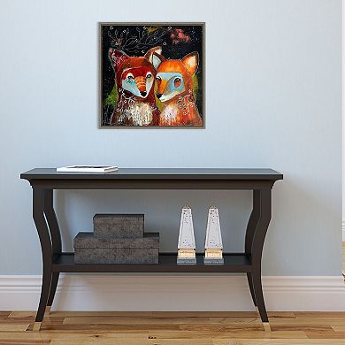 Amanti Art Home Is Wherever You Are Fox Framed Canvas Wall Art