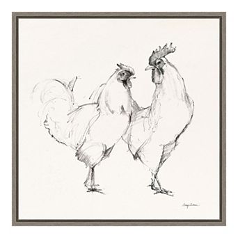 Amanti Art Life at Home I Chicken Framed Canvas Wall Art