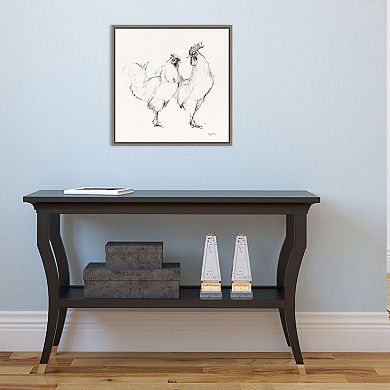 Amanti Art Life at Home I Chicken Framed Canvas Wall Art