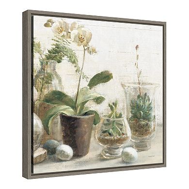 Amanti Art Greenhouse Orchids Shiplap III Framed Canvas Wall Art