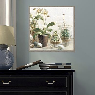 Amanti Art Greenhouse Orchids Shiplap III Framed Canvas Wall Art