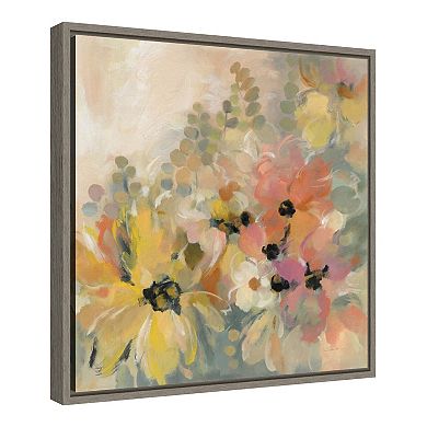 Amanti Art June Flower Bed Framed Canvas Wall Art