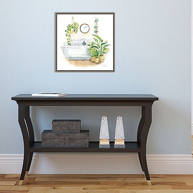Amanti Art Greenery Bath II Framed Canvas Wall Art