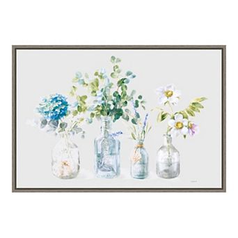 Amanti Art Beach Flowers I Framed Canvas Wall Art