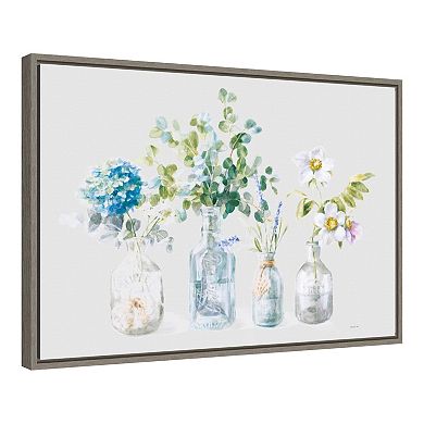 Amanti Art Beach Flowers I Framed Canvas Wall Art