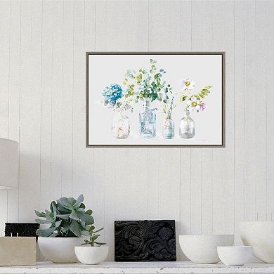 Amanti Art Beach Flowers I Framed Canvas Wall Art