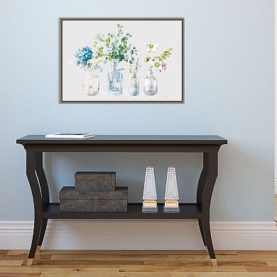 Amanti Art Beach Flowers I Framed Canvas Wall Art