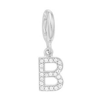 SIRI USA by TJM Sterling Silver Cubic Zirconia Initial Charm