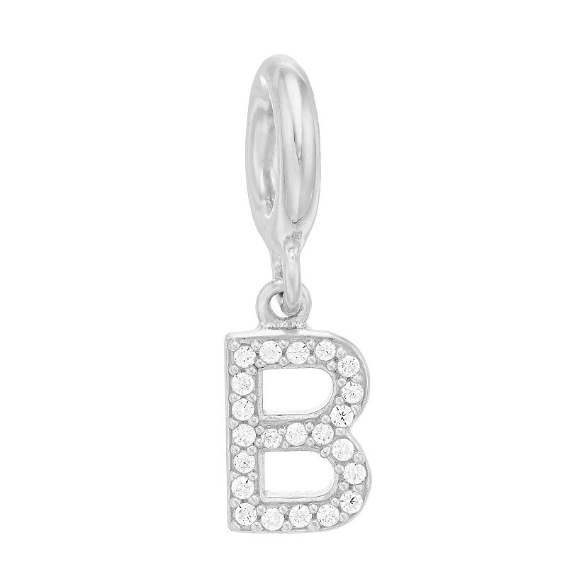 SIRI USA by TJM Sterling Silver Cubic Zirconia Initial Charm, Womens, Whit