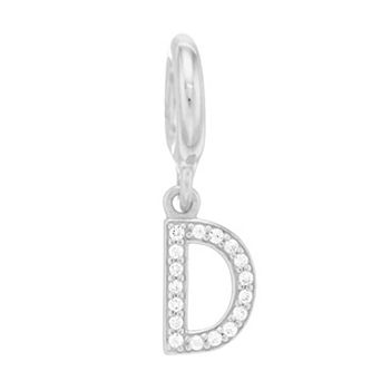 SIRI USA by TJM Sterling Silver Cubic Zirconia Initial Charm