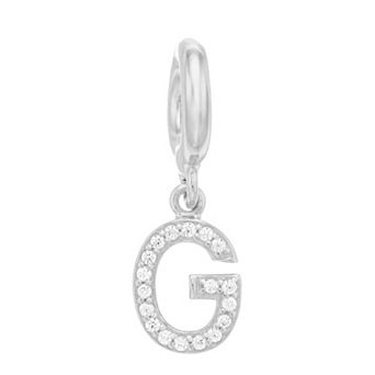 SIRI USA by TJM Sterling Silver Cubic Zirconia Initial Charm