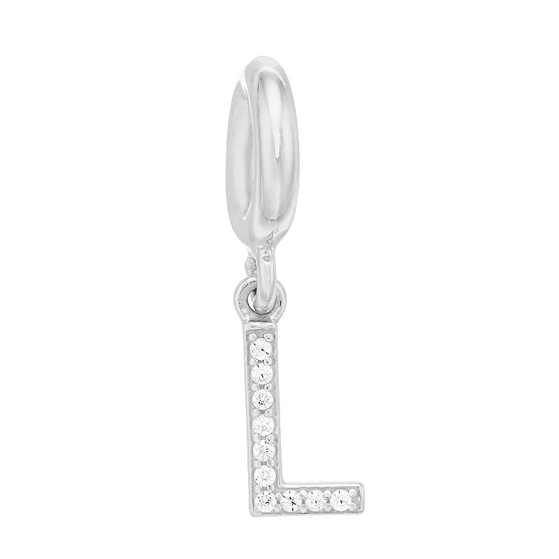 SIRI USA by TJM Sterling Silver Cubic Zirconia Initial Charm, Womens, Whit