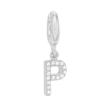 SIRI USA by TJM Sterling Silver Cubic Zirconia Initial Charm