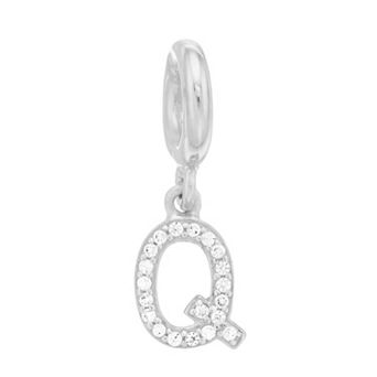SIRI USA by TJM Sterling Silver Cubic Zirconia Initial Charm