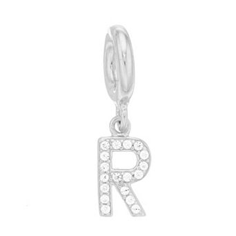 SIRI USA by TJM Sterling Silver Cubic Zirconia Initial Charm